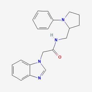molecular formula C20H22N4O B2362515 2-(苯并咪唑-1-基)-N-[(1-苯基吡咯烷-2-基)甲基]乙酰胺 CAS No. 1797319-76-6