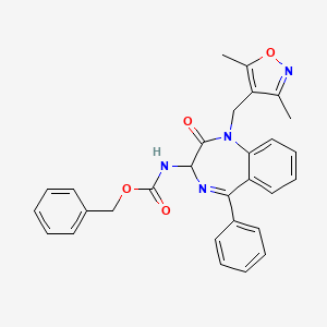 Benzyl N-[1-[(3,5-dimethyl-1,2-oxazol-4-yl)methyl]-2-oxo-5-phenyl-3H-1,4-benzodiazepin-3-yl]carbamate