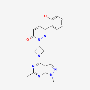 molecular formula C21H21N7O2 B2362522 2-[1-(1,6-Dimethylpyrazolo[3,4-d]pyrimidin-4-yl)azetidin-3-yl]-6-(2-methoxyphenyl)pyridazin-3-one CAS No. 2380186-13-8