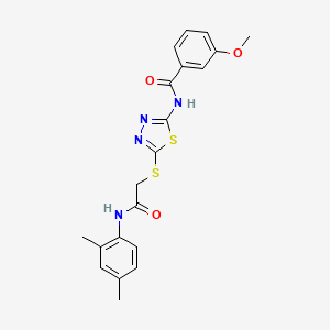 N-[5-[2-(2,4-dimethylanilino)-2-oxoethyl]sulfanyl-1,3,4-thiadiazol-2-yl]-3-methoxybenzamide