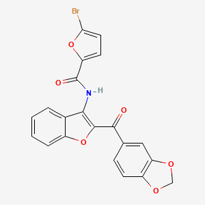 molecular formula C21H12BrNO6 B2362528 N-(2-(benzo[d][1,3]dioxole-5-carbonyl)benzofuran-3-yl)-5-bromofuran-2-carboxamide CAS No. 866844-38-4