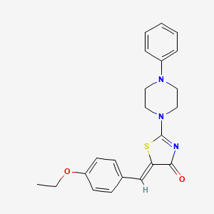 molecular formula C22H23N3O2S B2362553 (Z)-5-(4-乙氧基亚苄基)-2-(4-苯基哌嗪-1-基)噻唑-4(5H)-酮 CAS No. 384369-28-2