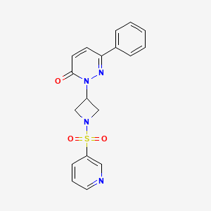 molecular formula C18H16N4O3S B2362561 6-Phenyl-2-(1-pyridin-3-ylsulfonylazetidin-3-yl)pyridazin-3-one CAS No. 2380185-54-4