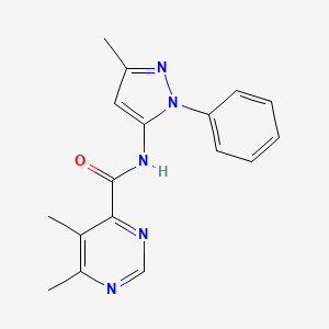 5,6-Dimethyl-N-(5-methyl-2-phenylpyrazol-3-yl)pyrimidine-4-carboxamide