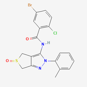 molecular formula C19H15BrClN3O2S B2362564 5-bromo-2-chloro-N-[2-(2-methylphenyl)-5-oxo-4,6-dihydrothieno[3,4-c]pyrazol-3-yl]benzamide CAS No. 1017691-54-1