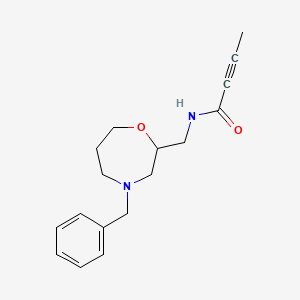molecular formula C17H22N2O2 B2362567 N-[(4-benzyl-1,4-oxazepan-2-yl)methyl]but-2-ynamide CAS No. 2094563-41-2