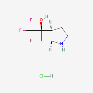 molecular formula C7H11ClF3NO B2362570 (1S,5S,6R)-6-(Trifluoromethyl)-2-azabicyclo[3.2.0]heptan-6-ol;hydrochloride CAS No. 2460739-38-0