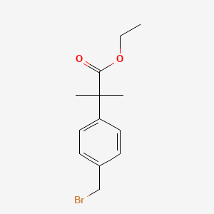 molecular formula C13H17BrO2 B2362571 2-(4-Bromomethyl-phenyl)-2-methyl-propionic acid ethyl ester CAS No. 211105-00-9