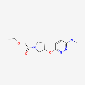 molecular formula C14H22N4O3 B2362575 1-(3-((6-(Dimetilamino)piridazin-3-il)oxi)pirrolidin-1-il)-2-etoxietanona CAS No. 2034503-93-8