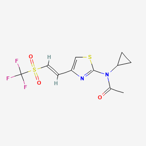 N-Cyclopropyl-N-[4-[(E)-2-(trifluoromethylsulfonyl)ethenyl]-1,3-thiazol-2-yl]acetamide