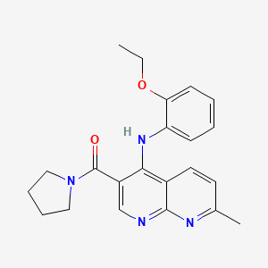 (4-((2-Ethoxyphenyl)amino)-7-methyl-1,8-naphthyridin-3-yl)(pyrrolidin-1-yl)methanone