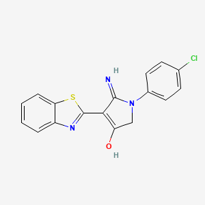 molecular formula C17H12ClN3OS B2362585 5-アミノ-4-ベンゾチアゾール-2-イル-1-(4-クロロフェニル)-1,2-ジヒドロピロール-3-オン CAS No. 457638-88-9