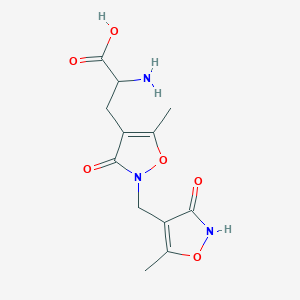 molecular formula C12H15N3O6 B236259 alpha-Amino-2-(3-hydroxy-5-methyl-4-isoxazolyl)methyl-5-methyl-3-oxo-4-isoxazoline-4-propionic acid CAS No. 130146-19-9