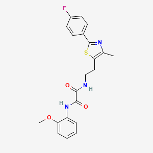 molecular formula C21H20FN3O3S B2362603 N1-(2-(2-(4-fluorophenyl)-4-methylthiazol-5-yl)ethyl)-N2-(2-methoxyphenyl)oxalamide CAS No. 895802-44-5