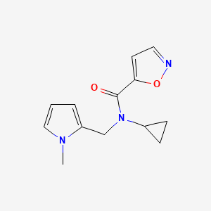 molecular formula C13H15N3O2 B2362613 N-环丙基-N-((1-甲基-1H-吡咯-2-基)甲基)异恶唑-5-甲酰胺 CAS No. 1797951-36-0