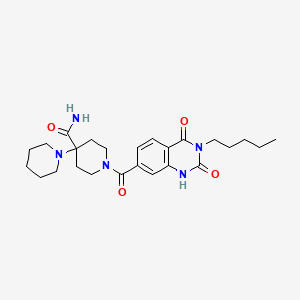1'-(2,4-Dioxo-3-pentyl-1,2,3,4-tetrahydroquinazoline-7-carbonyl)-[1,4'-bipiperidine]-4'-carboxamide