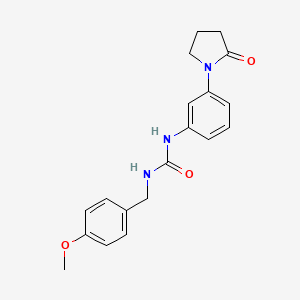 molecular formula C19H21N3O3 B2362619 1-(4-Methoxybenzyl)-3-(3-(2-oxopyrrolidin-1-yl)phenyl)urea CAS No. 1210705-99-9