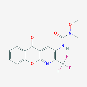 molecular formula C16H12F3N3O4 B2362624 N-甲氧基-N-甲基-N'-[5-氧代-2-(三氟甲基)-5H-色烯并[2,3-b]吡啶-3-基]脲 CAS No. 303995-28-0