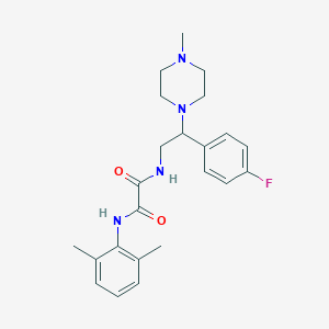 molecular formula C23H29FN4O2 B2362626 N1-(2,6-二甲基苯基)-N2-(2-(4-氟苯基)-2-(4-甲基哌嗪-1-基)乙基)草酰胺 CAS No. 898432-16-1