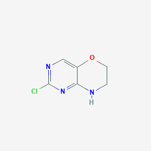 molecular formula C6H6ClN3O B2362630 2-氯-7,8-二氢-6H-嘧啶并[5,4-b][1,4]恶嗪 CAS No. 1303587-99-6