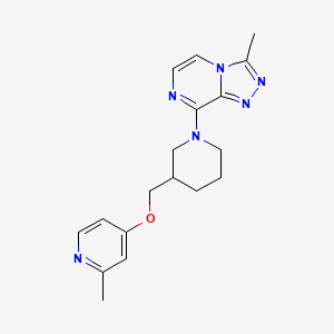 molecular formula C18H22N6O B2362656 3-Methyl-8-[3-[(2-methylpyridin-4-yl)oxymethyl]piperidin-1-yl]-[1,2,4]triazolo[4,3-a]pyrazine CAS No. 2380043-90-1