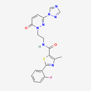 2-(2-fluorophenyl)-4-methyl-N-(2-(6-oxo-3-(1H-1,2,4-triazol-1-yl)pyridazin-1(6H)-yl)ethyl)thiazole-5-carboxamide