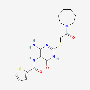 N-(4-amino-2-((2-(azepan-1-yl)-2-oxoethyl)thio)-6-oxo-1,6-dihydropyrimidin-5-yl)thiophene-2-carboxamide