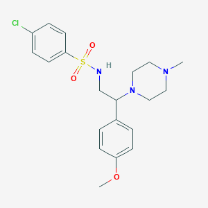 molecular formula C20H26ClN3O3S B2362674 4-氯-N-(2-(4-甲氧基苯基)-2-(4-甲基哌嗪-1-基)乙基)苯磺酰胺 CAS No. 903303-87-7