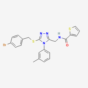 molecular formula C22H19BrN4OS2 B2362684 N-((5-((4-bromobenzyl)thio)-4-(m-tolyl)-4H-1,2,4-triazol-3-yl)methyl)thiophene-2-carboxamide CAS No. 393564-68-6
