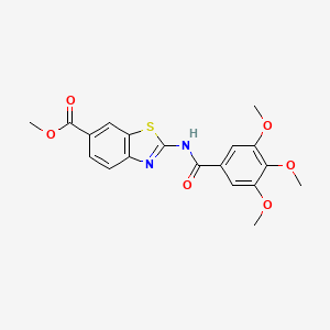 molecular formula C19H18N2O6S B2362690 Methyl 2-(3,4,5-trimethoxybenzamido)benzo[d]thiazole-6-carboxylate CAS No. 946236-72-2