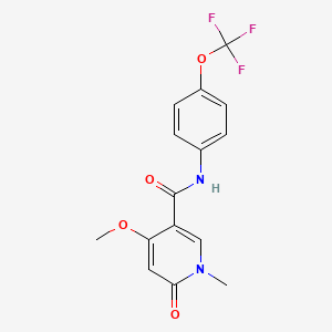 molecular formula C15H13F3N2O4 B2362691 4-methoxy-1-methyl-6-oxo-N-(4-(trifluoromethoxy)phenyl)-1,6-dihydropyridine-3-carboxamide CAS No. 2034319-22-5