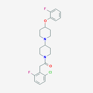 molecular formula C24H27ClF2N2O2 B2362692 2-(2-Chloro-6-fluorophenyl)-1-(4-(2-fluorophenoxy)-[1,4'-bipiperidin]-1'-yl)ethan-1-one CAS No. 2309749-49-1