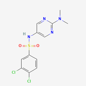 molecular formula C12H12Cl2N4O2S B2362698 3,4-二氯-N-(2-(二甲氨基)嘧啶-5-基)苯磺酰胺 CAS No. 1396853-50-1