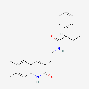 N-(2-(6,7-dimethyl-2-oxo-1,2-dihydroquinolin-3-yl)ethyl)-2-phenylbutanamide