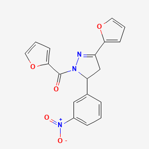 1-(furan-2-carbonyl)-3-(furan-2-yl)-5-(3-nitrophenyl)-4,5-dihydro-1H-pyrazole