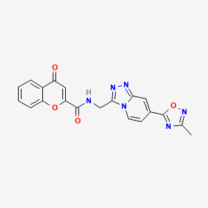 molecular formula C20H14N6O4 B2362721 N-((7-(3-methyl-1,2,4-oxadiazol-5-yl)-[1,2,4]triazolo[4,3-a]pyridin-3-yl)methyl)-4-oxo-4H-chromene-2-carboxamide CAS No. 2034447-09-9