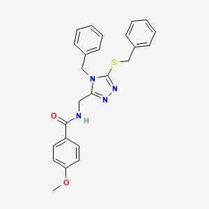 N-[(4-benzyl-5-benzylsulfanyl-1,2,4-triazol-3-yl)methyl]-4-methoxybenzamide