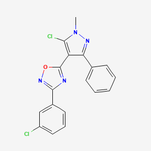 5-(5-chloro-1-methyl-3-phenyl-1H-pyrazol-4-yl)-3-(3-chlorophenyl)-1,2,4-oxadiazole