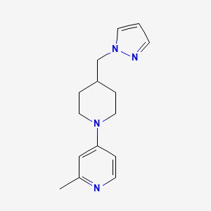 molecular formula C15H20N4 B2362730 4-(4-((1H-吡唑-1-基)甲基)哌啶-1-基)-2-甲基吡啶 CAS No. 2034462-53-6