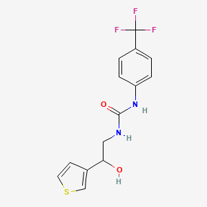 molecular formula C14H13F3N2O2S B2362734 1-(2-Hydroxy-2-(thiophen-3-yl)ethyl)-3-(4-(trifluoromethyl)phenyl)urea CAS No. 1251683-21-2