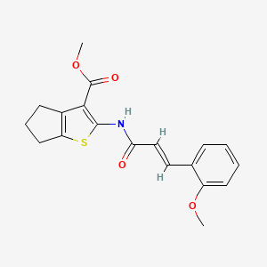 molecular formula C19H19NO4S B2362736 (E)-methyl 2-(3-(2-methoxyphenyl)acrylamido)-5,6-dihydro-4H-cyclopenta[b]thiophene-3-carboxylate CAS No. 651009-28-8