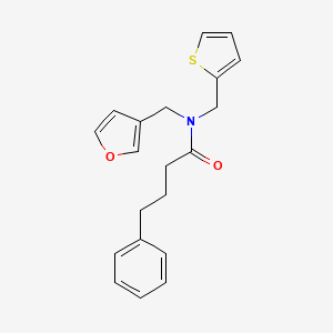 molecular formula C20H21NO2S B2362737 N-(furan-3-ylmethyl)-4-phenyl-N-(thiophen-2-ylmethyl)butanamide CAS No. 1428364-74-2