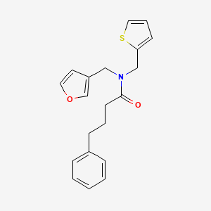 molecular formula C20H21NO2S B2362737 N-(Furan-3-ylmethyl)-4-phenyl-N-(thiophen-2-ylmethyl)butanamid CAS No. 1428364-74-2