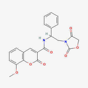N-(2-(2,4-dioxooxazolidin-3-yl)-1-phenylethyl)-8-methoxy-2-oxo-2H-chromene-3-carboxamide