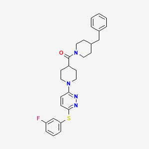 (4-Benzylpiperidin-1-yl)(1-(6-((3-fluorophenyl)thio)pyridazin-3-yl)piperidin-4-yl)methanone