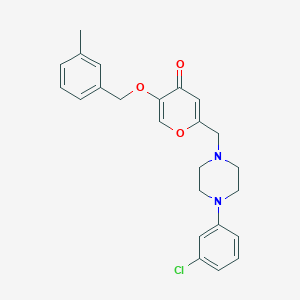 molecular formula C24H25ClN2O3 B2362751 2-[[4-(3-Chlorophenyl)piperazin-1-yl]methyl]-5-[(3-methylphenyl)methoxy]pyran-4-one CAS No. 898418-23-0