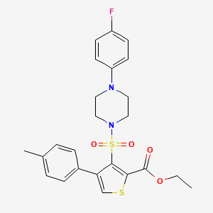 molecular formula C24H25FN2O4S2 B2362753 Ethyl 3-{[4-(4-fluorophenyl)piperazin-1-yl]sulfonyl}-4-(4-methylphenyl)thiophene-2-carboxylate CAS No. 1105208-90-9