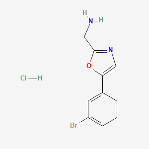 molecular formula C10H10BrClN2O B2362755 [5-(3-溴苯基)-1,3-恶唑-2-基]甲胺;盐酸盐 CAS No. 2377035-43-1