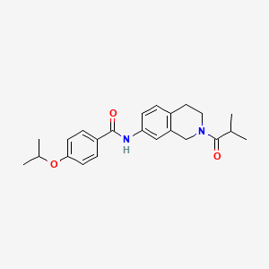 molecular formula C23H28N2O3 B2362760 N-(2-isobutyryl-1,2,3,4-tetrahydroisoquinolin-7-yl)-4-isopropoxybenzamide CAS No. 955663-35-1