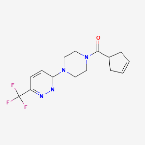 molecular formula C15H17F3N4O B2362762 Cyclopent-3-en-1-yl-[4-[6-(trifluoromethyl)pyridazin-3-yl]piperazin-1-yl]methanone CAS No. 2380174-72-9